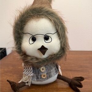 Debi Lilly Snow Bird Plush Décor – 16” Winter Bird Figure – New With Tags